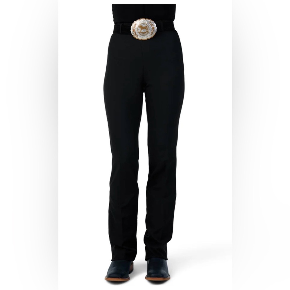 Youth Girl’s Classic Hobby Horse riding/showmanship pants in black. Size XL